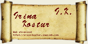 Irina Kostur vizit kartica